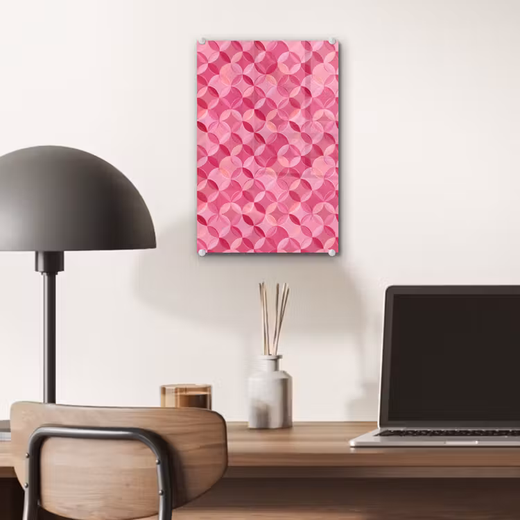 Glas schilderij - Geometrisch - Mozaïek - Modern - Roze — 7