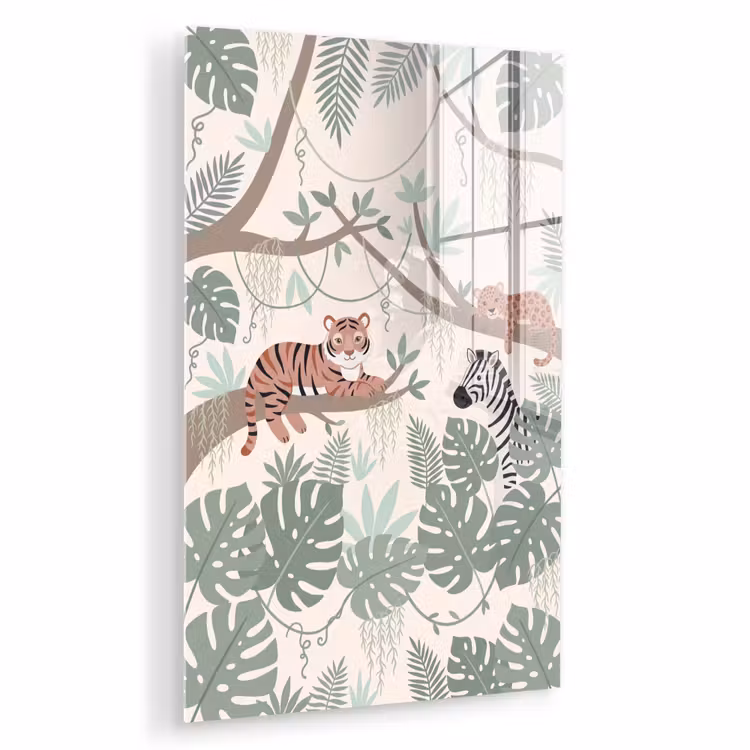Glas schilderij - Jungle - Rustiek - Pastel — 1