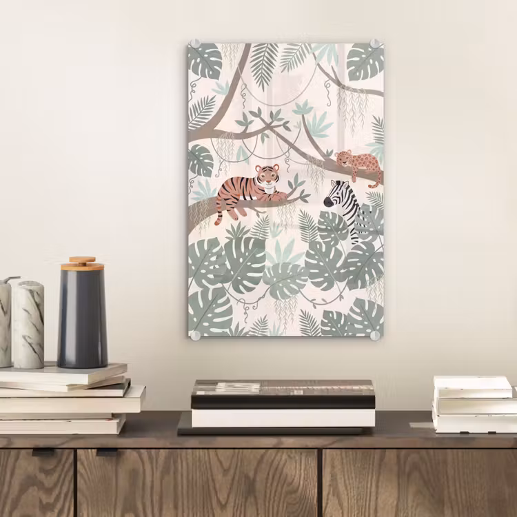 Glas schilderij - Jungle - Rustiek - Pastel — 2