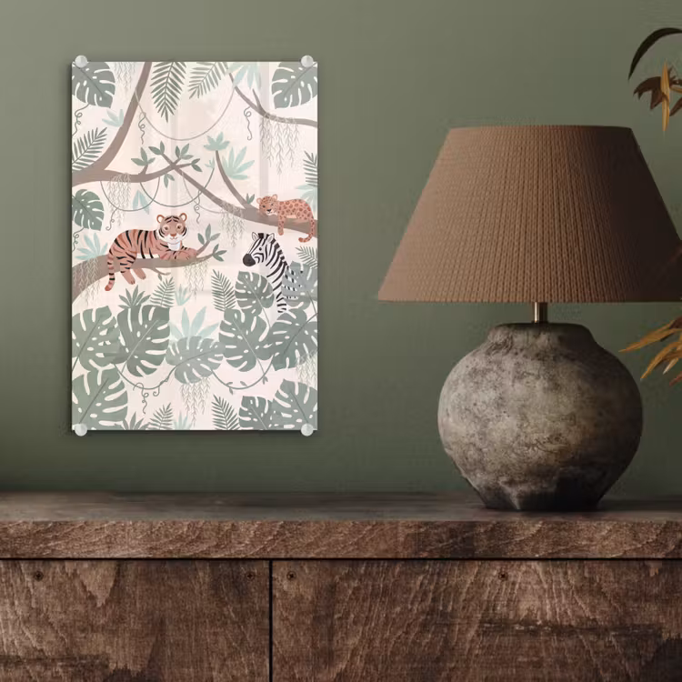 Glas schilderij - Jungle - Rustiek - Pastel — 4