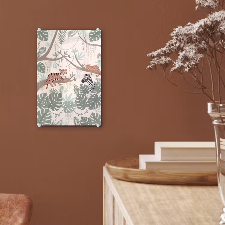 Glas schilderij - Jungle - Rustiek - Pastel — 6