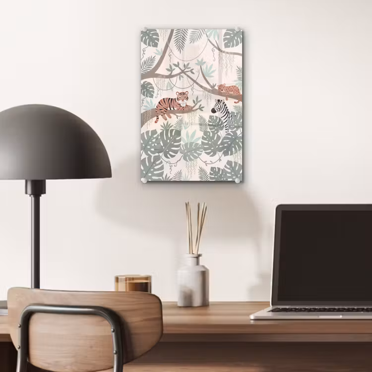 Glas schilderij - Jungle - Rustiek - Pastel — 7