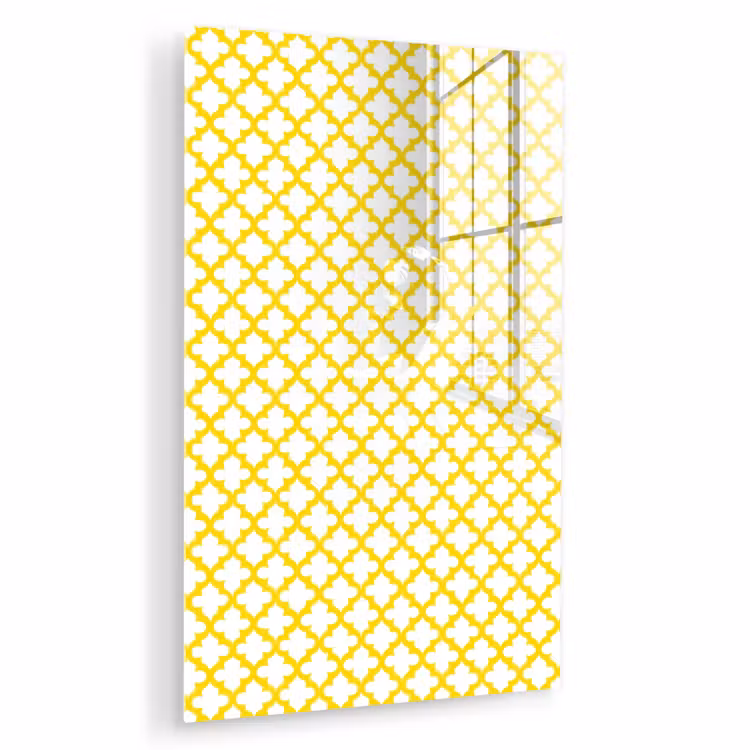 Glas schilderij - Patroon - Geometrisch - Klassiek - Geel — 1