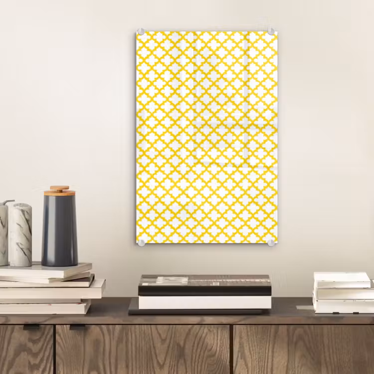 Glas schilderij - Patroon - Geometrisch - Klassiek - Geel — 2