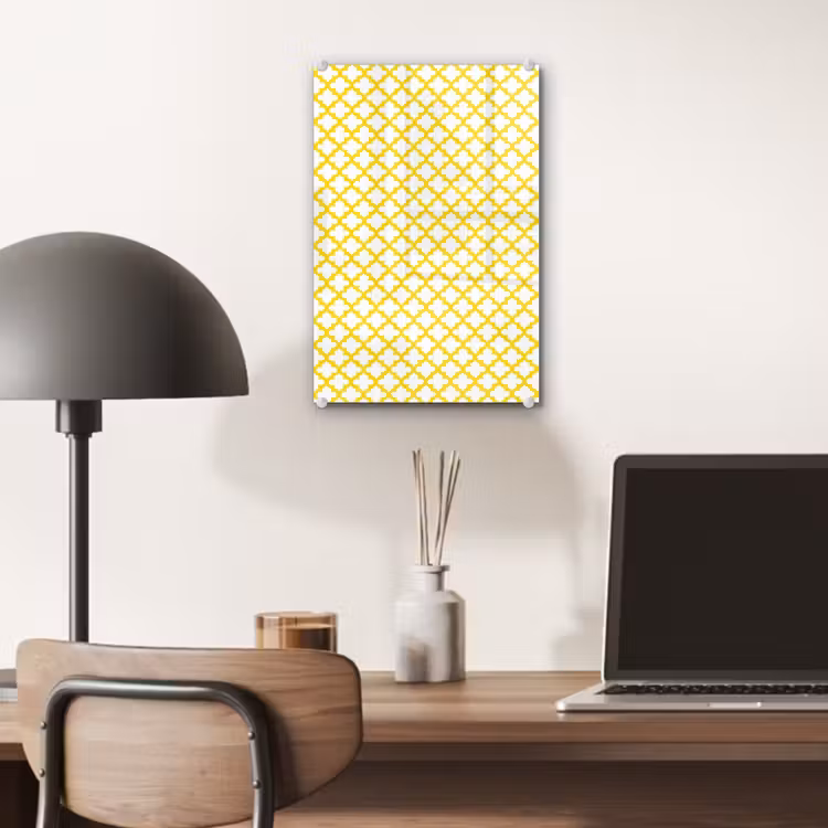Glas schilderij - Patroon - Geometrisch - Klassiek - Geel — 7