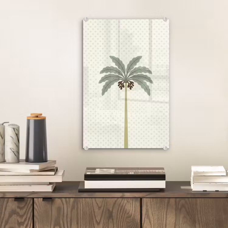 Glas schilderij - Boom - Bladeren - Groen - Decoratief - Beige — 2