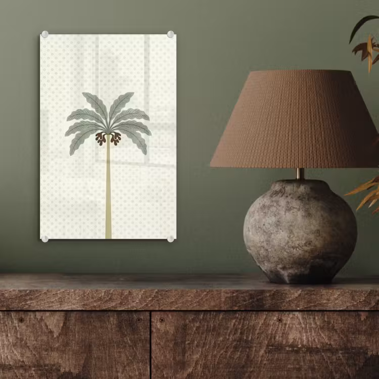 Glas schilderij - Boom - Bladeren - Groen - Decoratief - Beige — 4