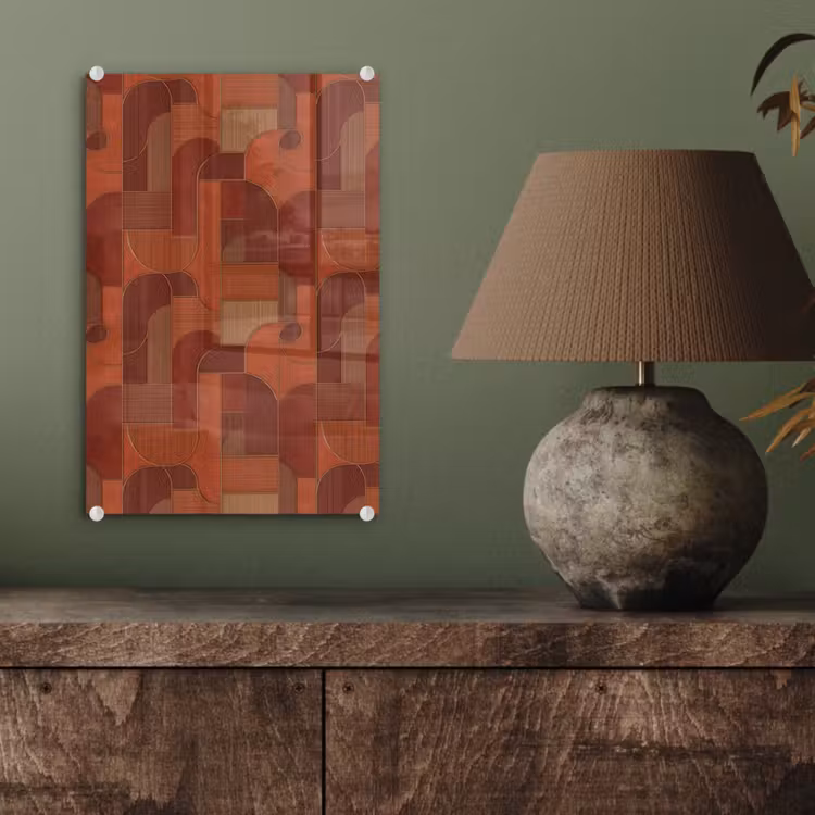 Glas schilderij - Geometrisch - Abstract - Textuur - Bruin — 4