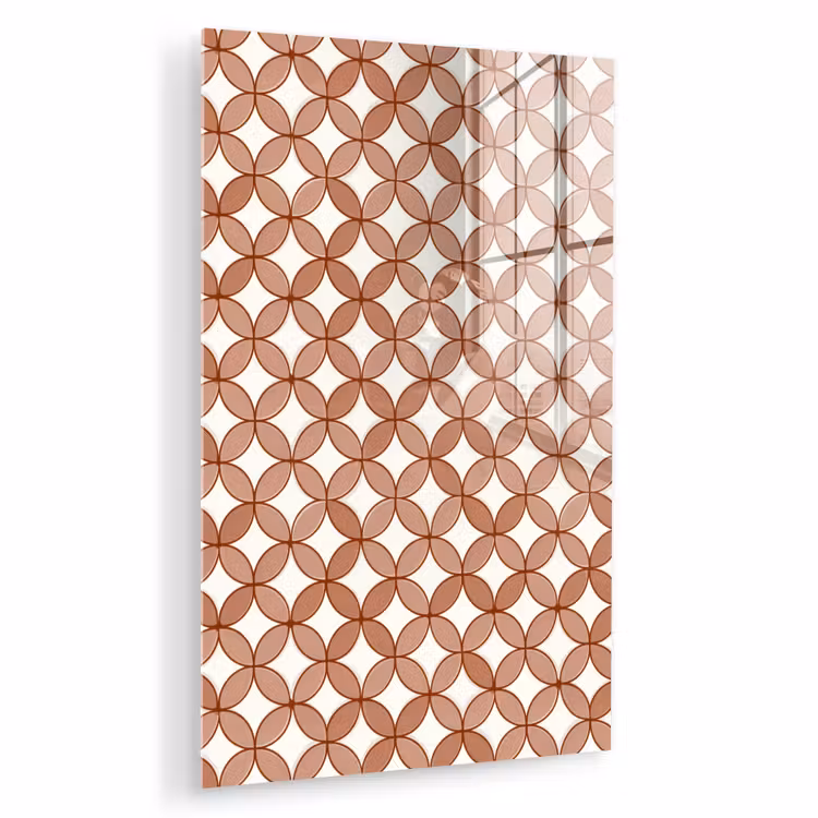 Glas schilderij - Geometrisch - Cirkels - Modern - Terracotta — 1