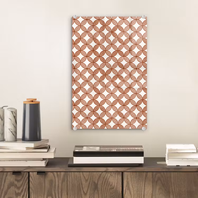Glas schilderij - Geometrisch - Cirkels - Modern - Terracotta — 2
