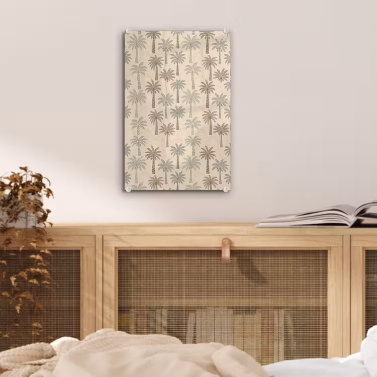 Glas schilderij - Palmbomen - Patroon - Tropisch - Beige — 5
