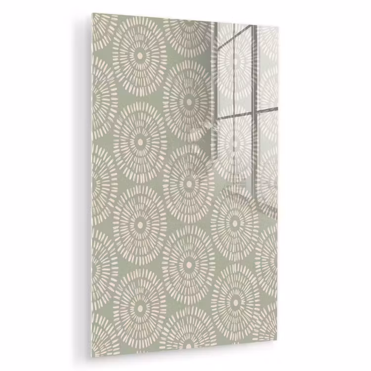 Glas schilderij - Patroon - Cirkels - Abstract - Modern - Groen — 1