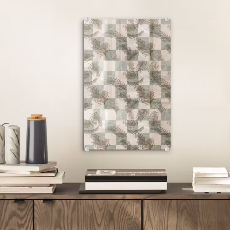 Glas schilderij - Planten - Bladeren - Marmer - Modern - Groen — 2