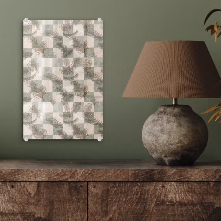 Glas schilderij - Planten - Bladeren - Marmer - Modern - Groen — 4