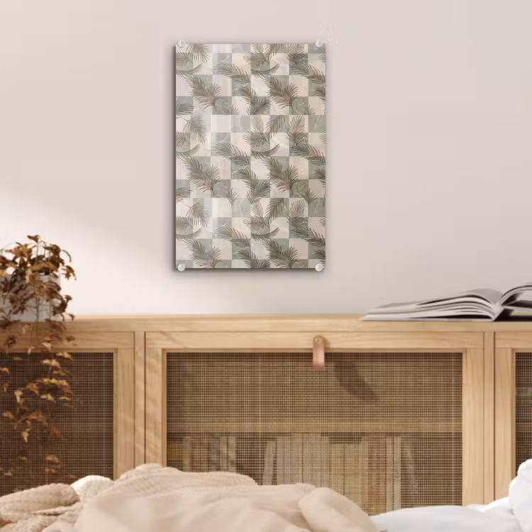 Glas schilderij - Planten - Bladeren - Marmer - Modern - Groen — 5