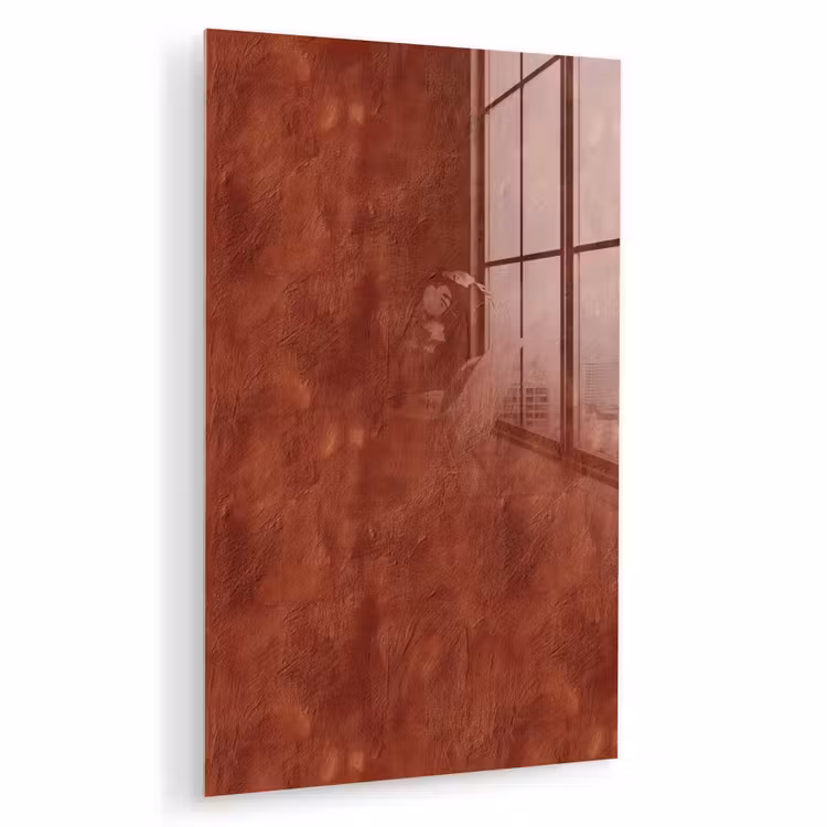 Glas schilderij - Stucwerk - Textuur - Terracotta — 1
