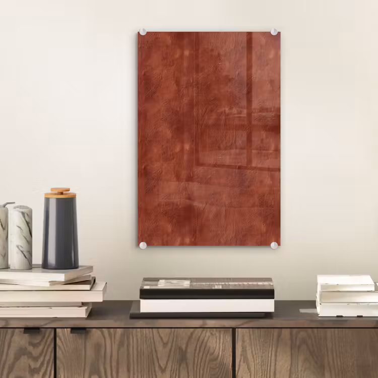 Glas schilderij - Stucwerk - Textuur - Terracotta — 2