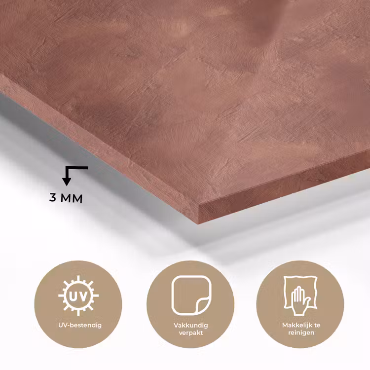 Glas schilderij - Stucwerk - Textuur - Terracotta — 3