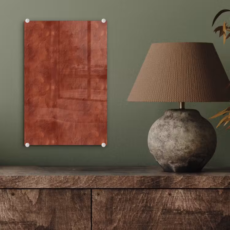 Glas schilderij - Stucwerk - Textuur - Terracotta — 4