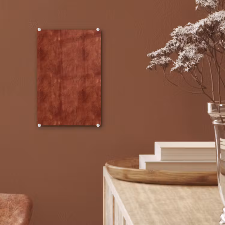 Glas schilderij - Stucwerk - Textuur - Terracotta — 6