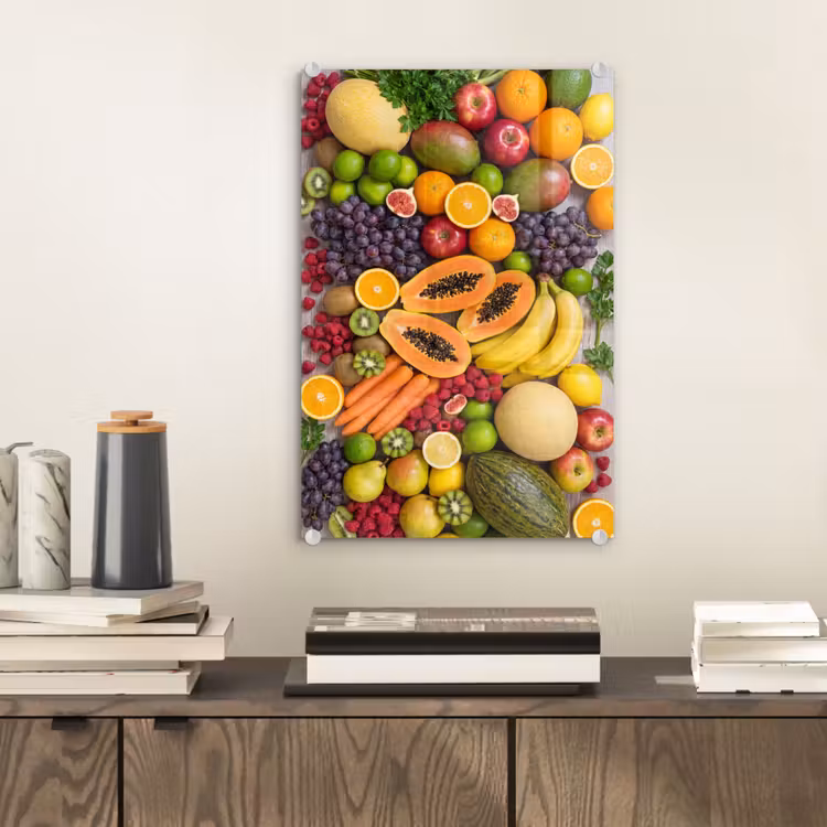 Glas schilderij - Eten - Fruit - Groenten - Vers - Kleurrijk — 2