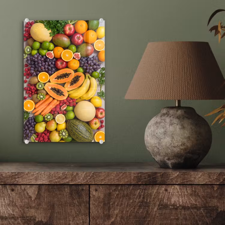 Glas schilderij - Eten - Fruit - Groenten - Vers - Kleurrijk — 4