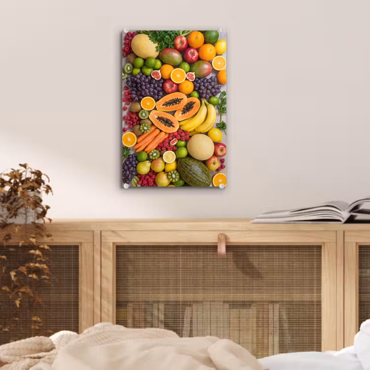 Glas schilderij - Eten - Fruit - Groenten - Vers - Kleurrijk — 5