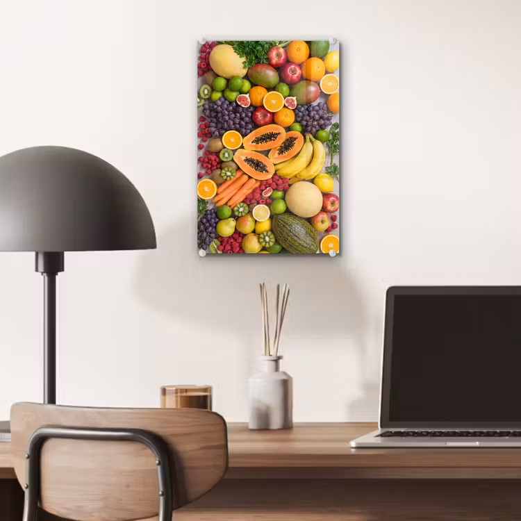 Glas schilderij - Eten - Fruit - Groenten - Vers - Kleurrijk — 7