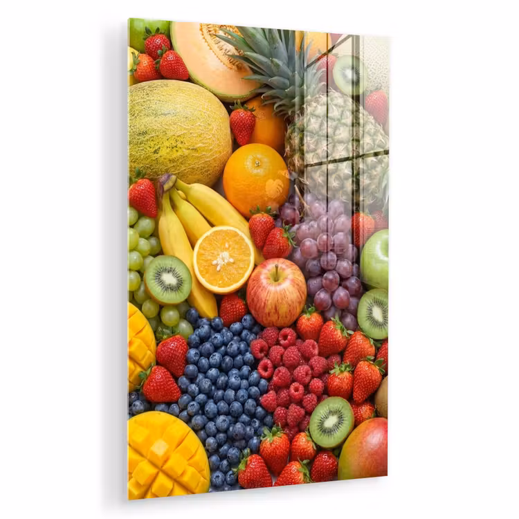 Glas schilderij - Eten - Fruit - Vers - Kleurrijk - Voeding — 1