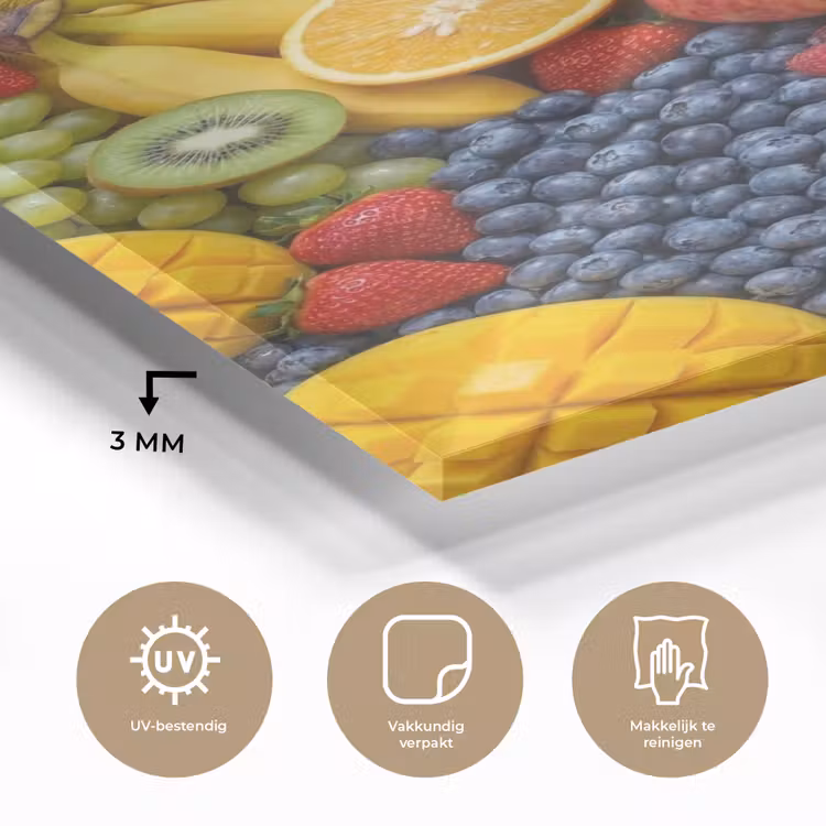 Glas schilderij - Eten - Fruit - Vers - Kleurrijk - Voeding — 3