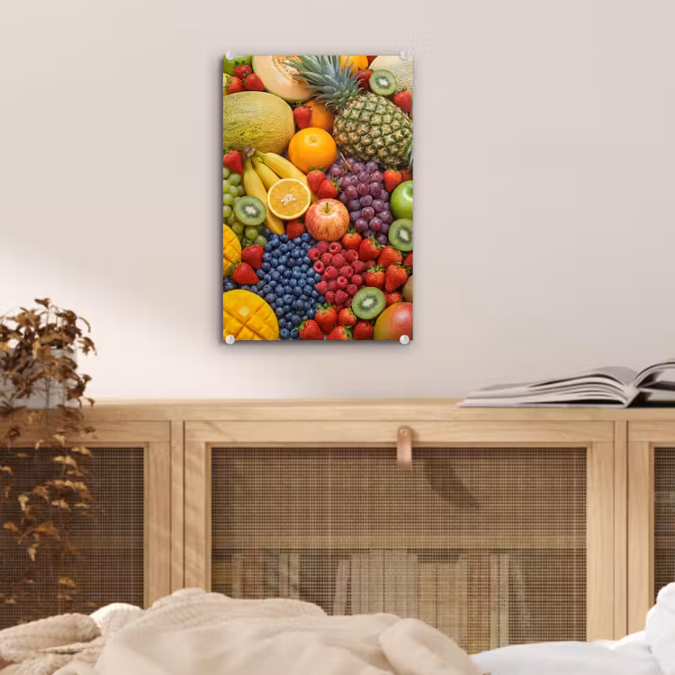 Glas schilderij - Eten - Fruit - Vers - Kleurrijk - Voeding — 5