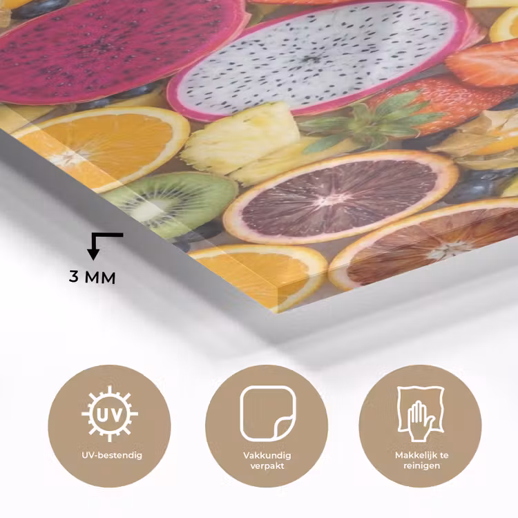 Glas schilderij - Fruit - Assortiment - Kleurrijk - Gezondheid — 3