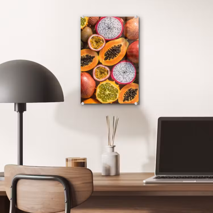 Glas schilderij - Fruit - Geopend - Tropisch - Eten - Kleurrijk — 7