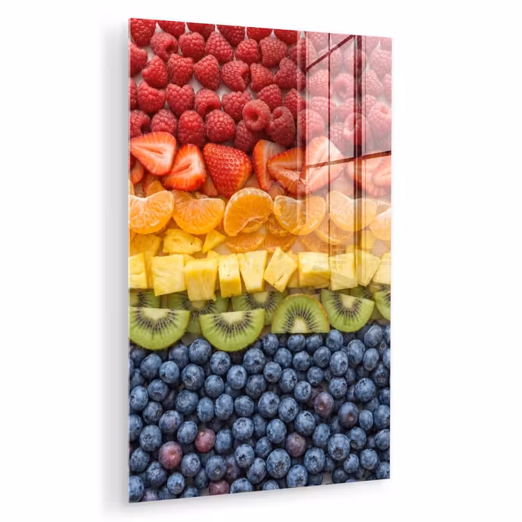 Glas schilderij - Fruit - Regenboog - Gezond - Kleurrijk — 1