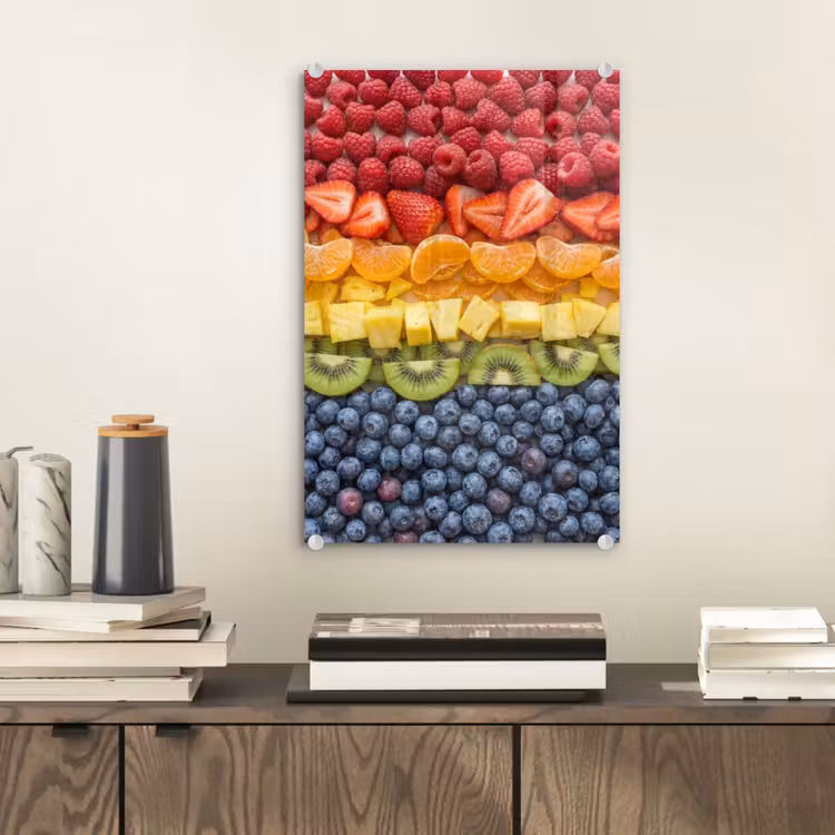 Glas schilderij - Fruit - Regenboog - Gezond - Kleurrijk — 2