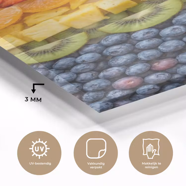 Glas schilderij - Fruit - Regenboog - Gezond - Kleurrijk — 3