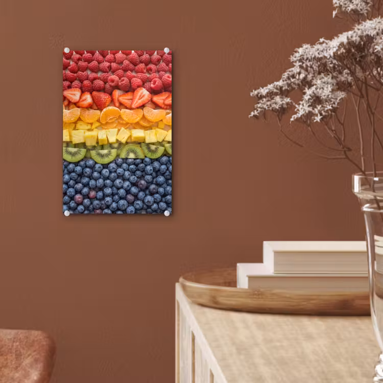 Glas schilderij - Fruit - Regenboog - Gezond - Kleurrijk — 6
