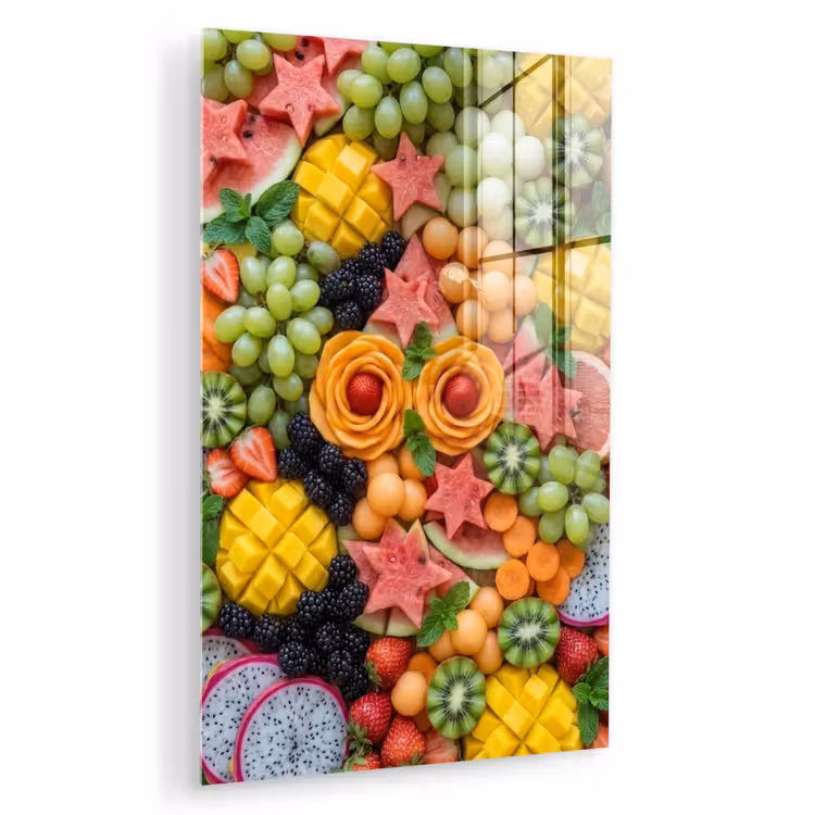 Glas schilderij - Fruit - Variatie - Kleurrijk - Vers - Eten — 1