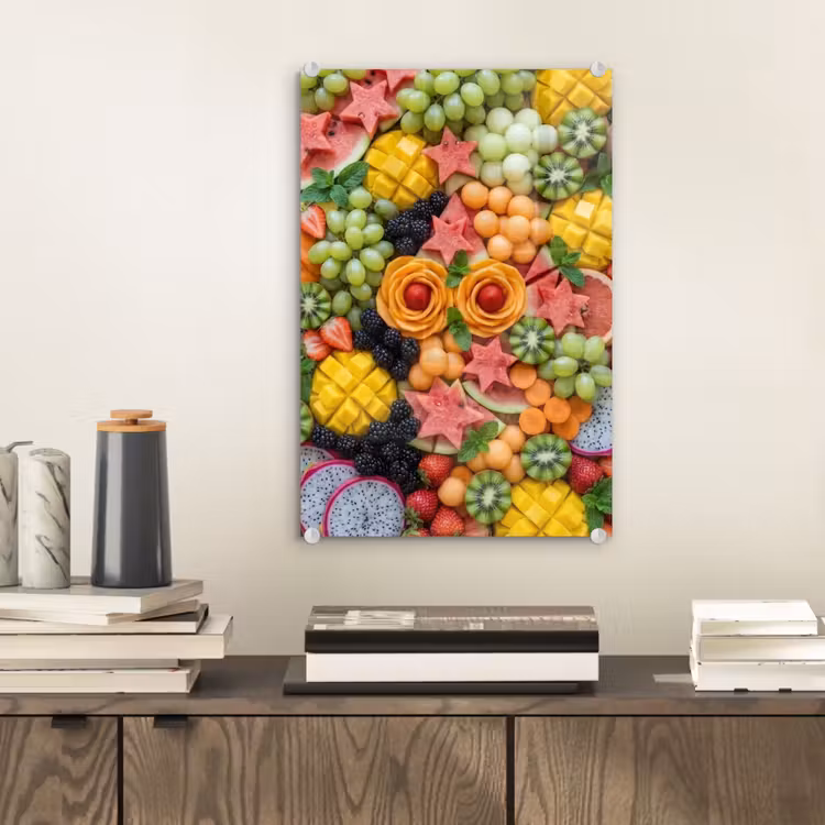 Glas schilderij - Fruit - Variatie - Kleurrijk - Vers - Eten — 2