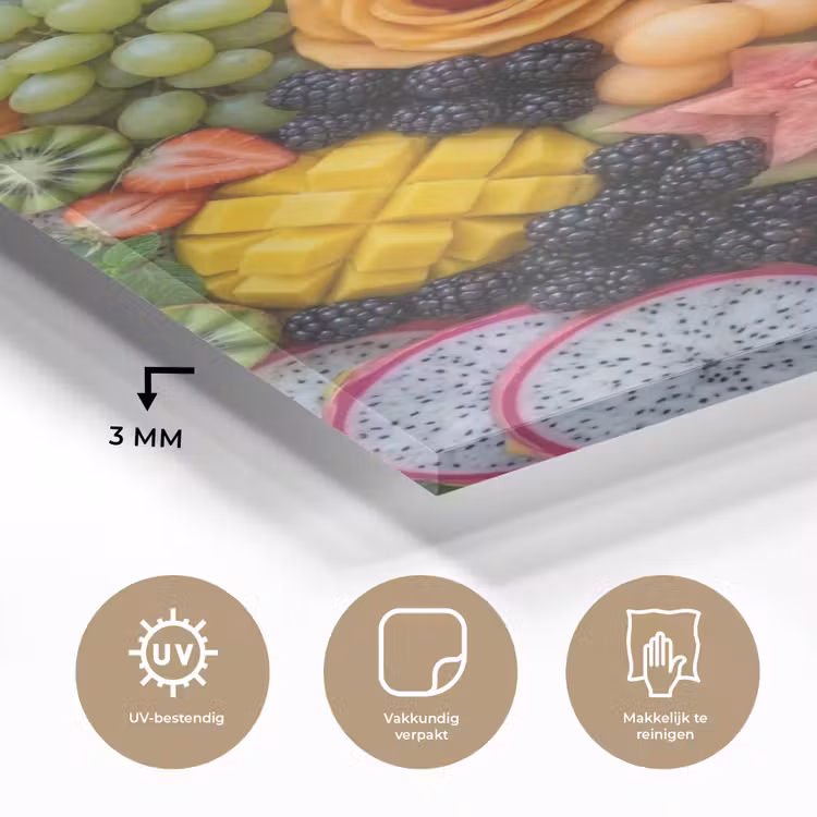 Glas schilderij - Fruit - Variatie - Kleurrijk - Vers - Eten — 3