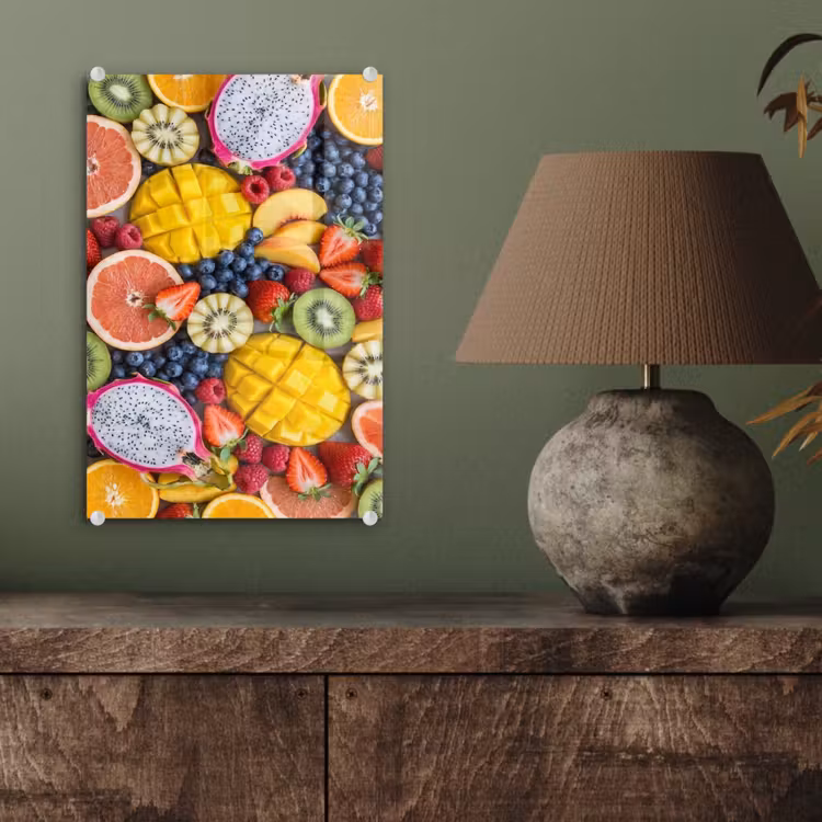 Glas schilderij - Fruit - Versneden - Kleurrijk - Eten - Gezond — 4