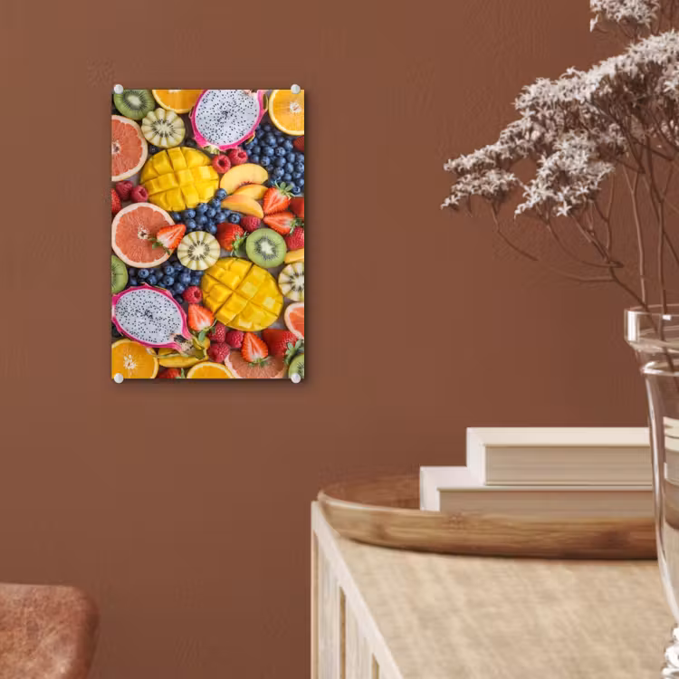 Glas schilderij - Fruit - Versneden - Kleurrijk - Eten - Gezond — 6
