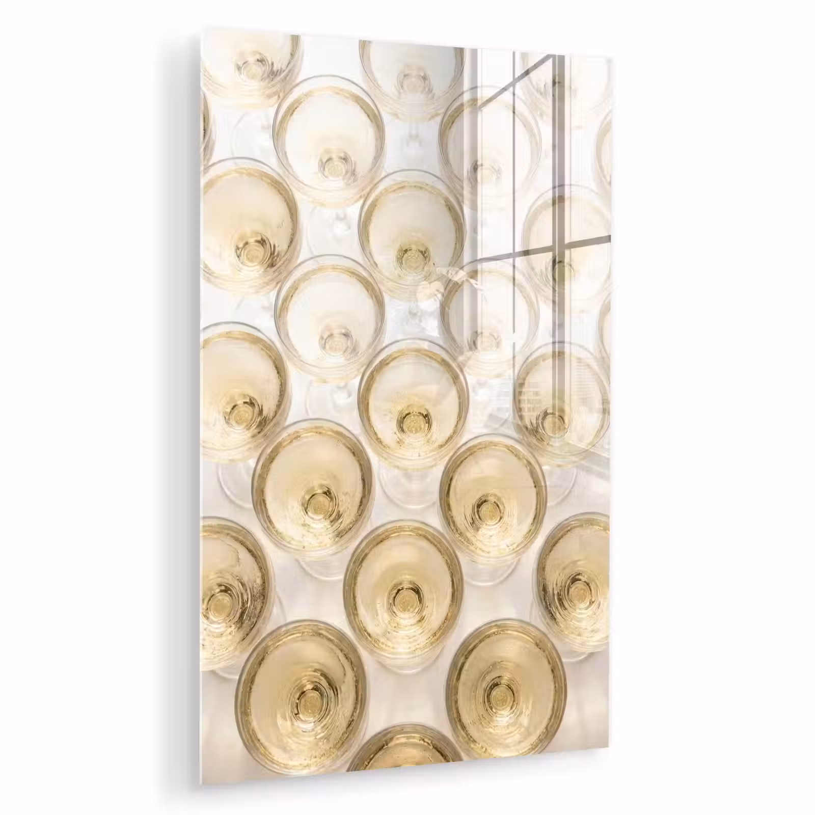 Glas schilderij - Drank - Glazen - Feest - Goud — 1