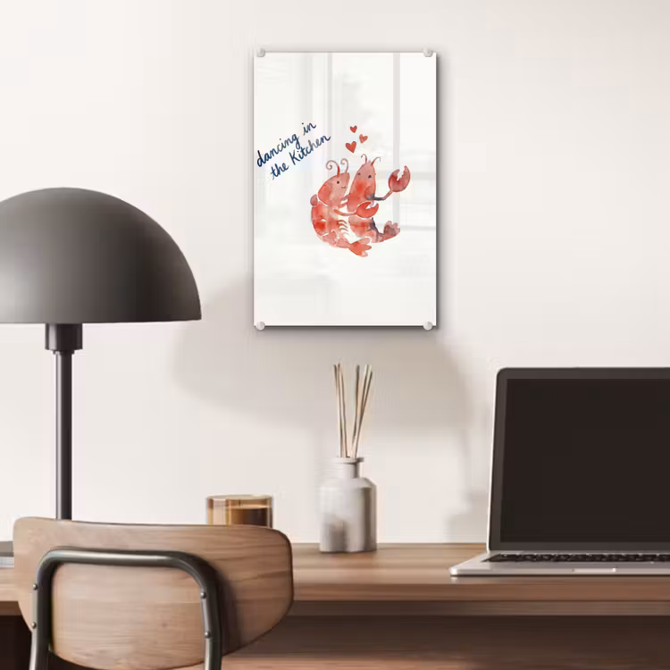 Glas schilderij - Dier - Dans - Liefde - Waterverf - Rood — 7