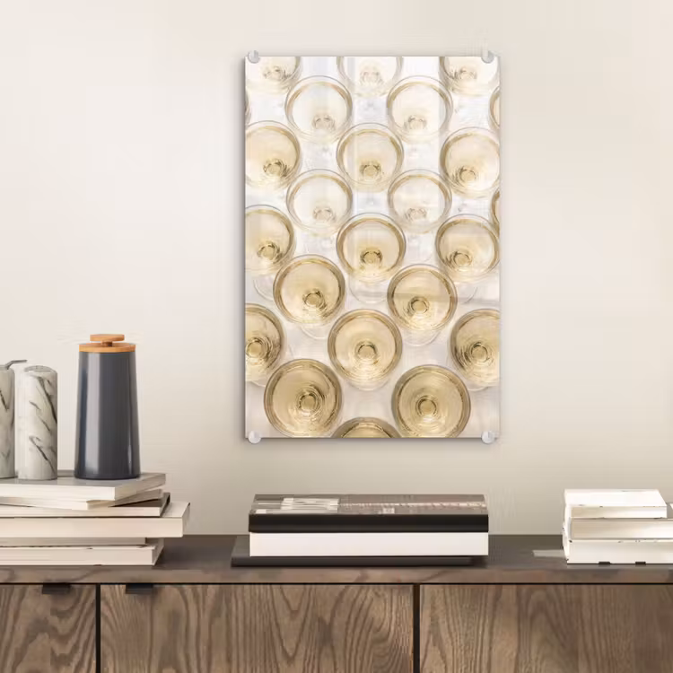 Glas schilderij - Drank - Glazen - Feest - Goud — 2