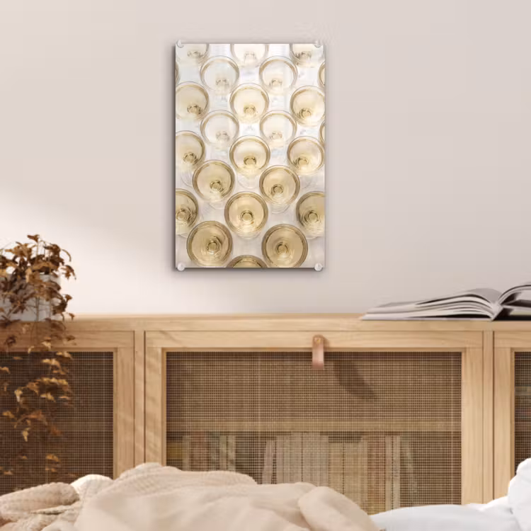 Glas schilderij - Drank - Glazen - Feest - Goud — 5