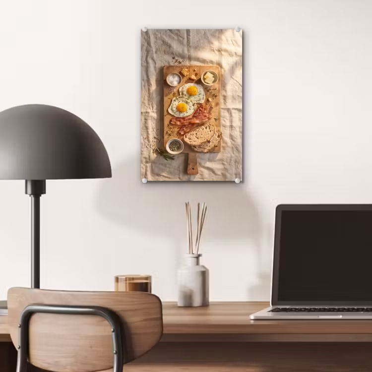 Glas schilderij - Eten - Ontbijt - Hout - Rustiek - Geel — 7