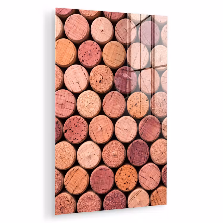 Glas schilderij - Kurk - Patroon - Abstract - Modern - Rood — 1