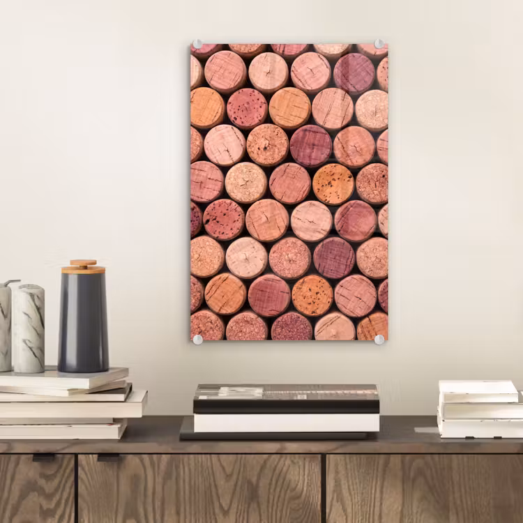 Glas schilderij - Kurk - Patroon - Abstract - Modern - Rood — 2