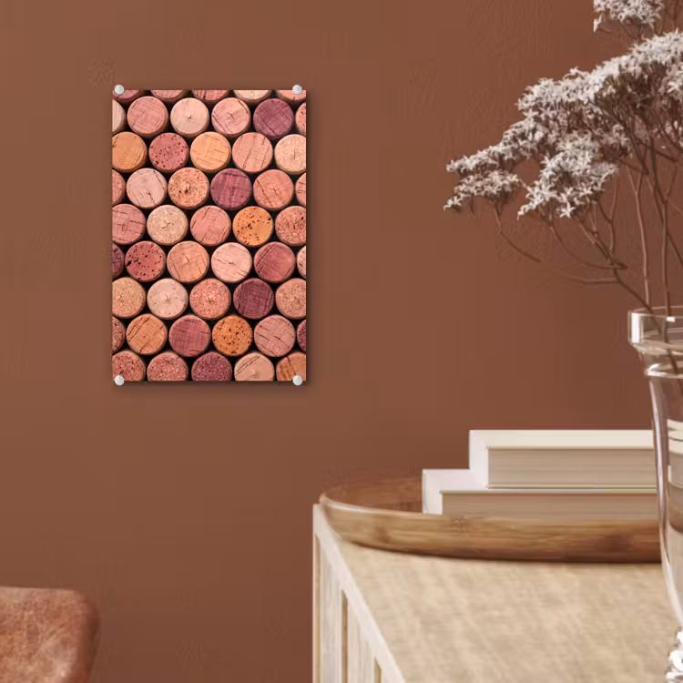 Glas schilderij - Kurk - Patroon - Abstract - Modern - Rood — 6